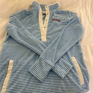 Vineyard Vines Light Blue and White Striped Pullover